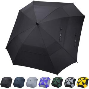 62 Inch Double Canopy Vented Automatic Square Golf Umbrella